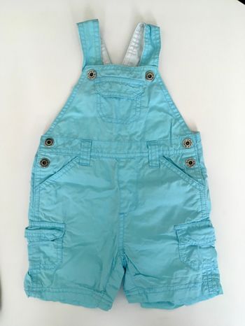 Salopette courte turquoise 6 mois