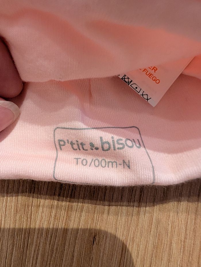 Bonnet rose, de la naissance à 3 mois, P'tit Bisou - photo numéro 2