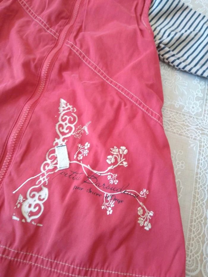 Robe rouge manches marinière 12 mois - photo numéro 3