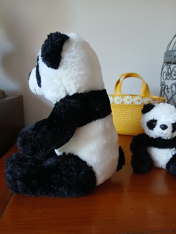 Duo Doudous-Peluches Panda *20 & 10 cm - photo numéro 5