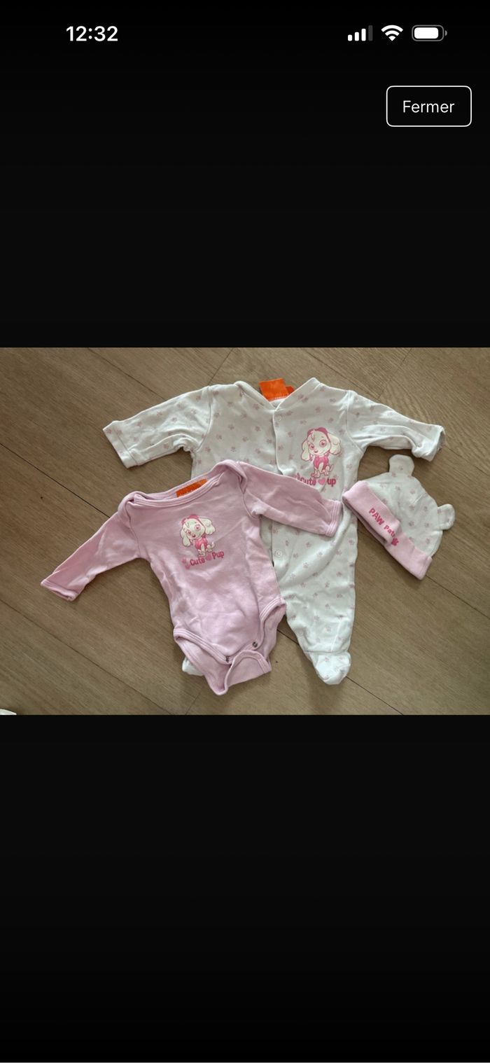 Lot de pyjamas bébé filles 0-3 mois - photo numéro 4