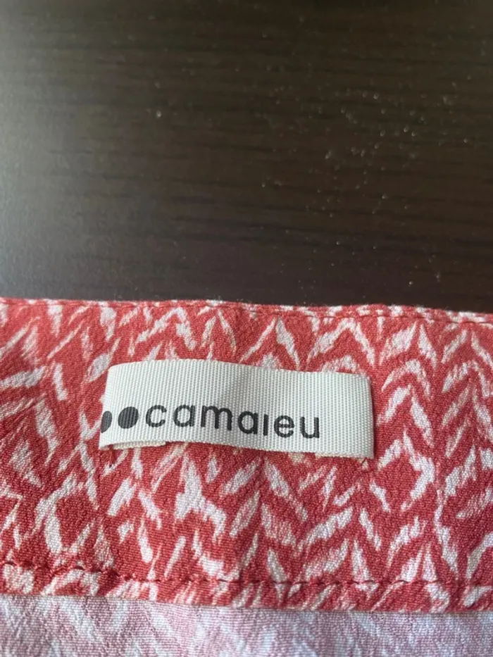 Jupe d’été rose et blanche neuve Camieu - photo numéro 3
