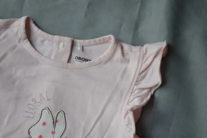 T-shirt rose Orchestra papillon fille 24-36 mois - photo numéro 3