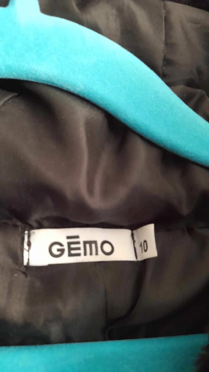 Manteau noir à poils doux avec capuche Gémo 10 ans - photo numéro 4