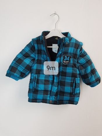 Blouson doudoune  bleu doublé polaire Orchestra 9 mois