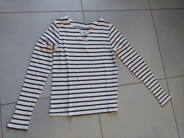 Tshirt manches longues marinière Kiabi 12 ans