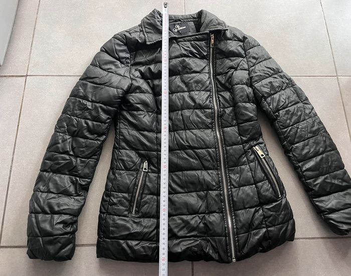 Manteau veste chaude femme simili cuir taille 36/S noire - photo numéro 2