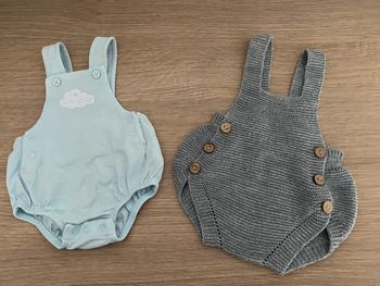 Lot 2 bloomers à bretelles 1 mois