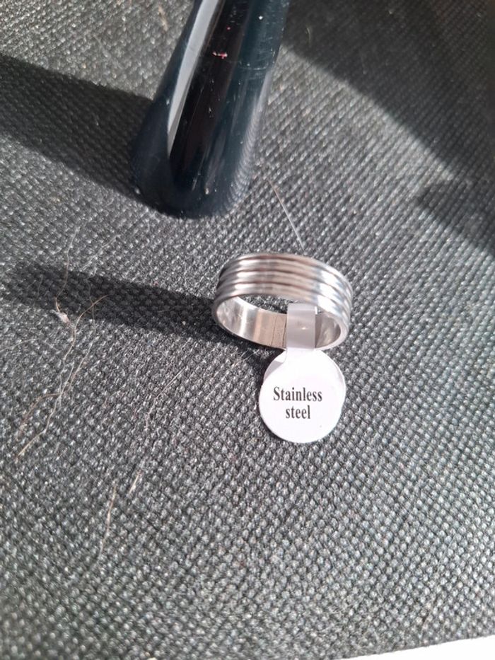 Bague acier inoxydable neuve avec étiquette hommes - photo numéro 2
