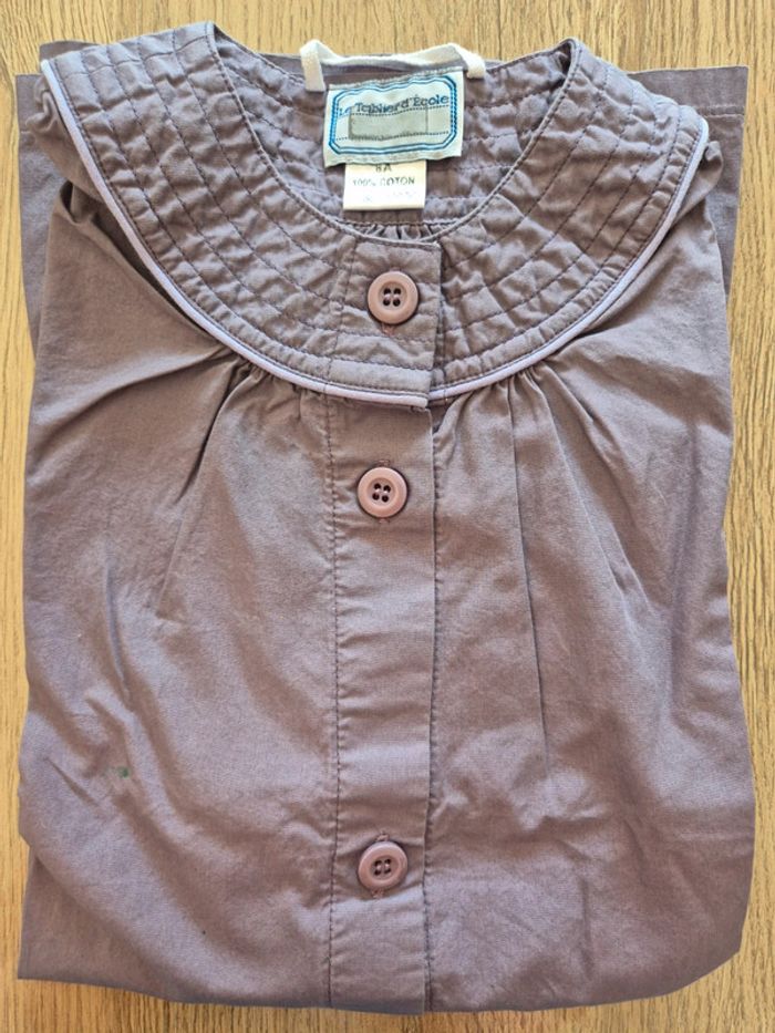 Tablier d'ecole violet - Blouse fille 8 ans - photo numéro 8