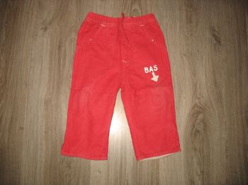  PANTALON VELOURS ROUGE BÉBÉ GARÇON "LA COMPAGNIE DES PETITS" - 12 MOIS - n°03