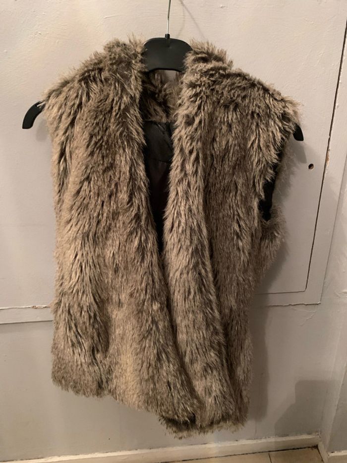 Fausse fourrure sans manches beige Atmosphère taille 36 femme