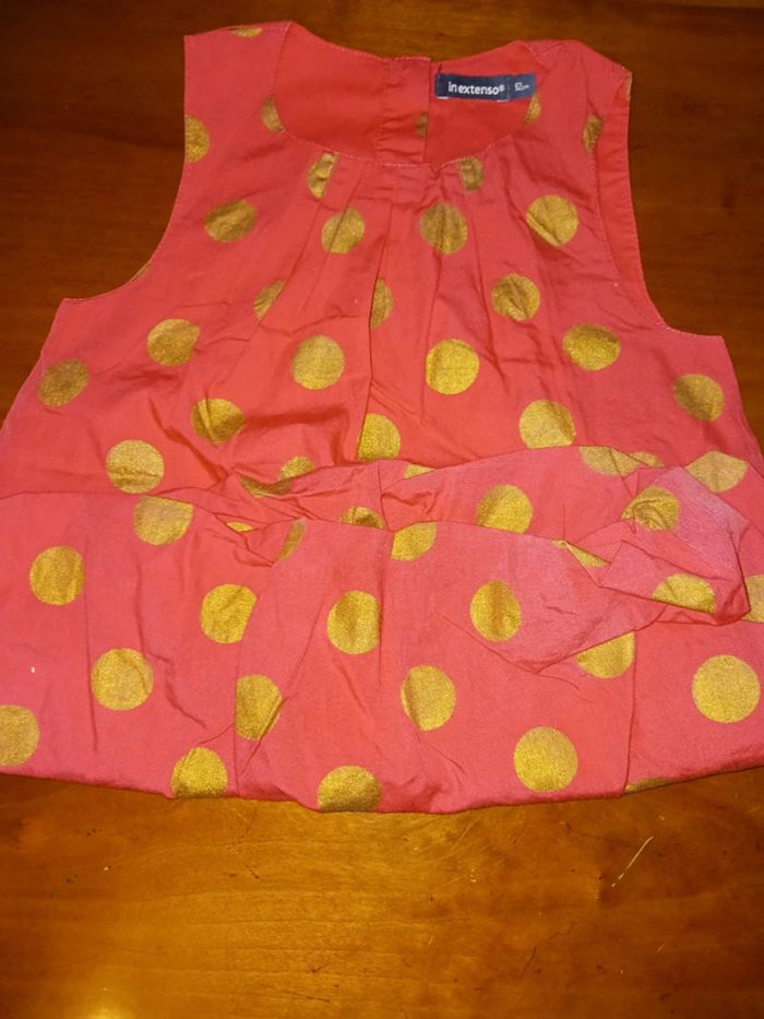 Robe rose à pois doré 3 ans in extenso
