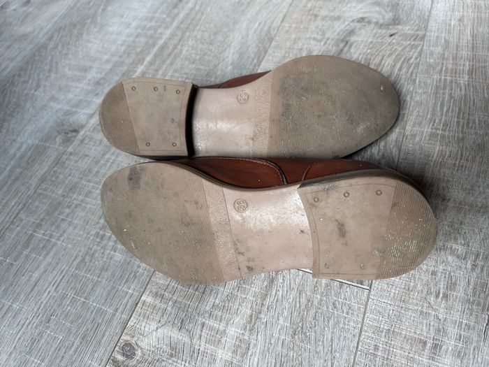 Derbies cuir marron passepoil paillette - photo numéro 4