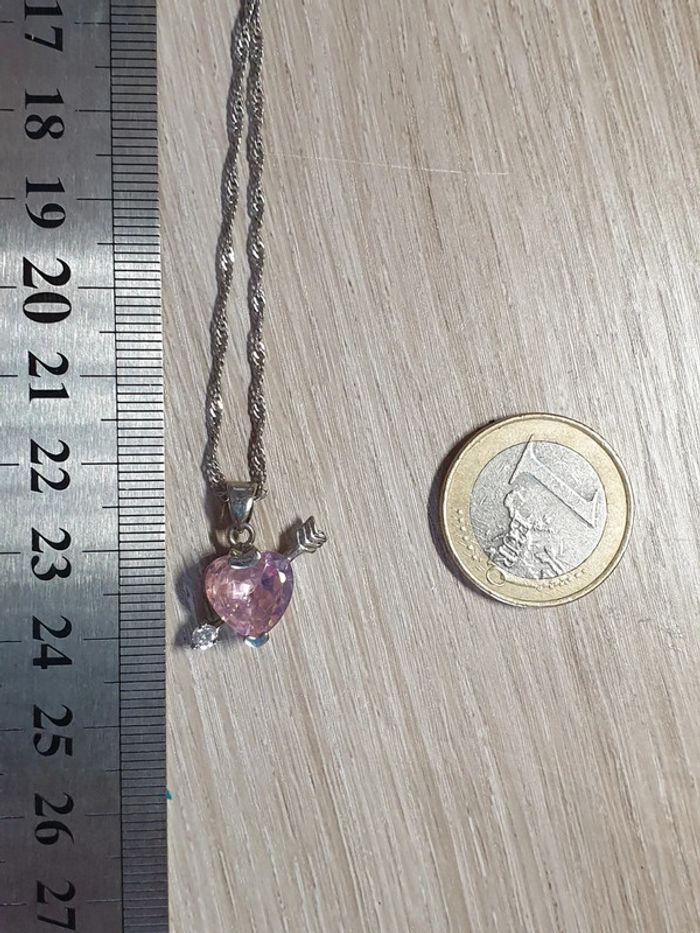 Ravissant collier fin vintage coeur flèche