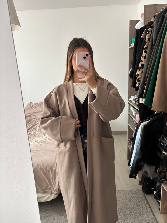 Long manteau beige