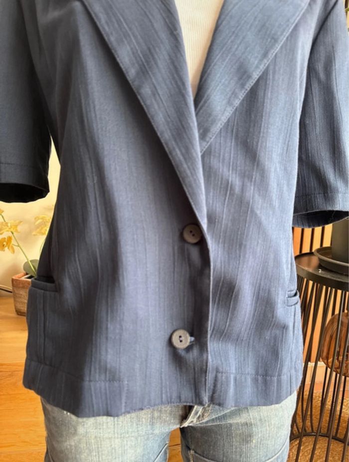 Blazer bleu marine manches courtes - photo numéro 3