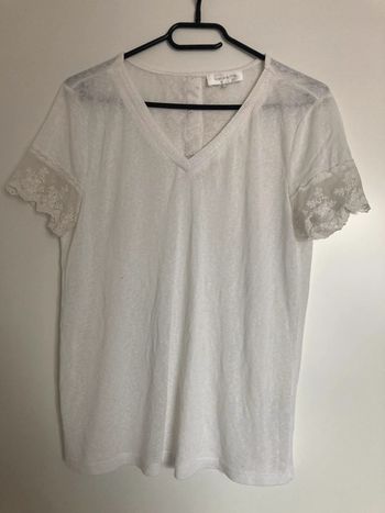 Haut blanc/dentelle TM