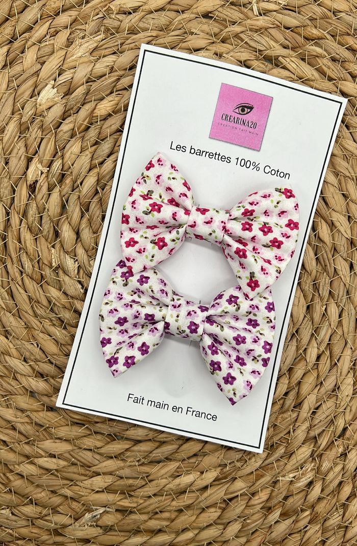 Lot 2 barrettes liberty fleurs fait main