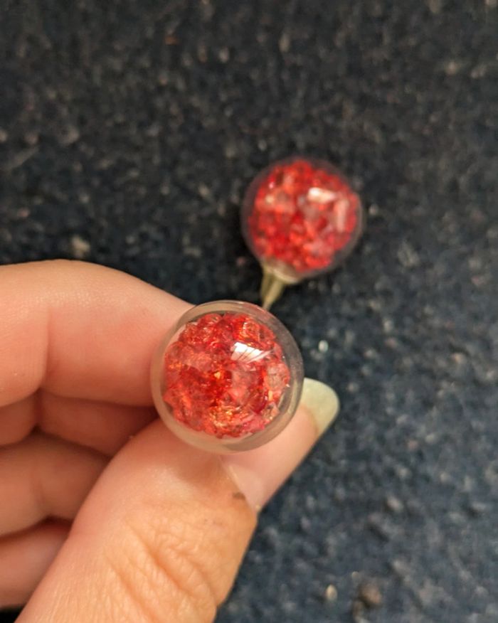 Boucles d'oreilles avec des perles - photo numéro 2