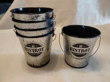 5 seaux de table Bistrot 