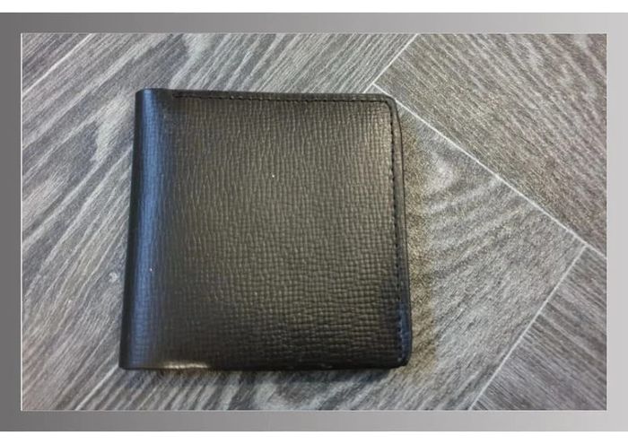 Porte carte/billet en simili cuir noir 9x10 cm