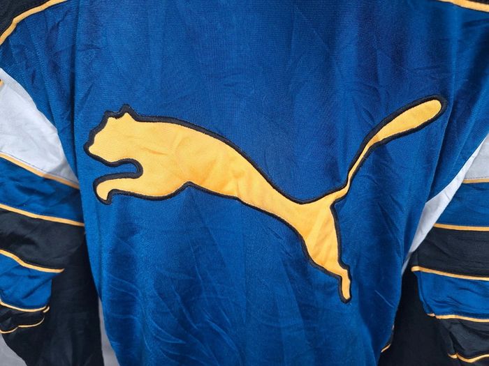Veste Puma vintage M/L bleu noir jaune logo brodé rétro 90s - photo numéro 11