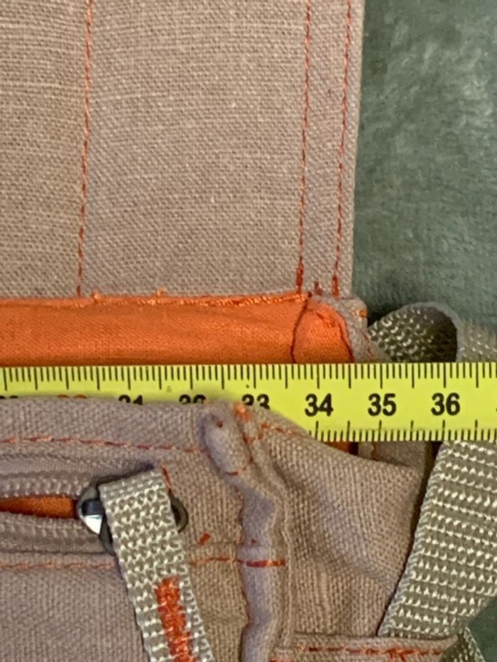 Sacoche sac cartable étudiant toile marron crème dimensions intérieures 25x35cm - photo numéro 7