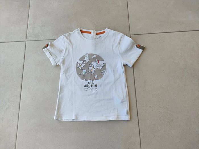 Tee-shirt blanc animaux - Taille 23 mois