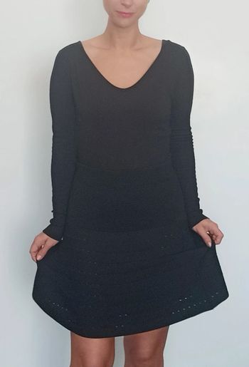 Jupe mi longue évasée texturée TU