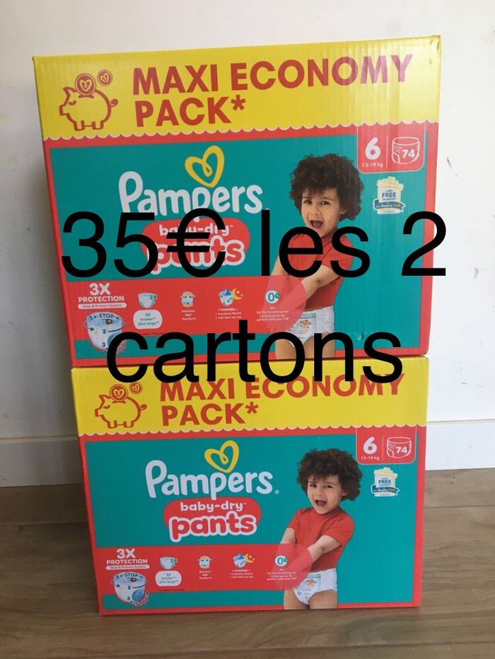148 couches Pampers baby dry pants taille 6