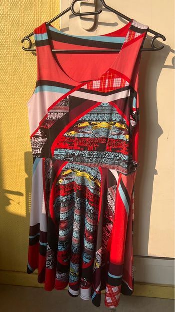 Robe colorée sans manches motif géométrique & ethnique