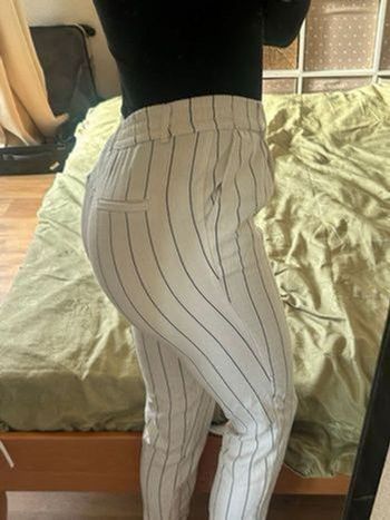 Pantalon blanc à rayures Only