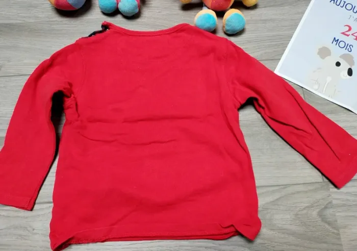 T shirt manches longues rouge Super cowboy 24 mois garçon La compagnie des petits - photo numéro 6