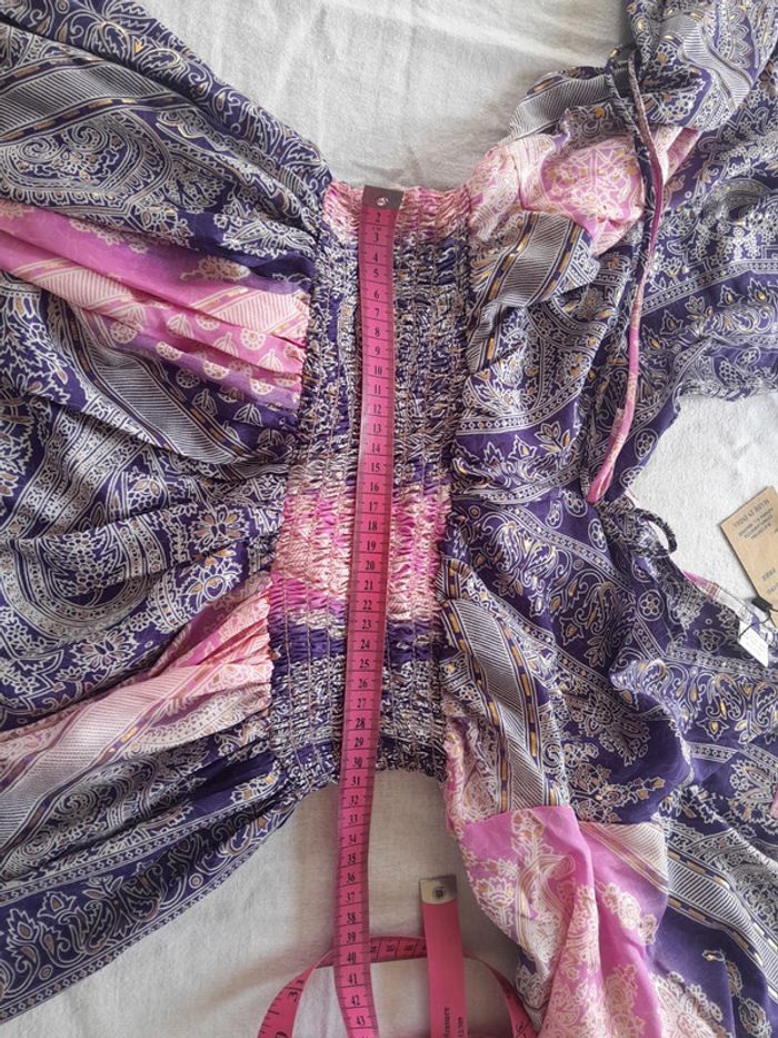 Magnifique robe bohème lovy en soie neuve - photo numéro 8