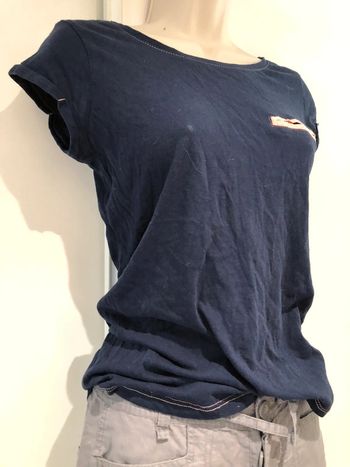 Tee-shirt bleu Marine  et abricot taille s