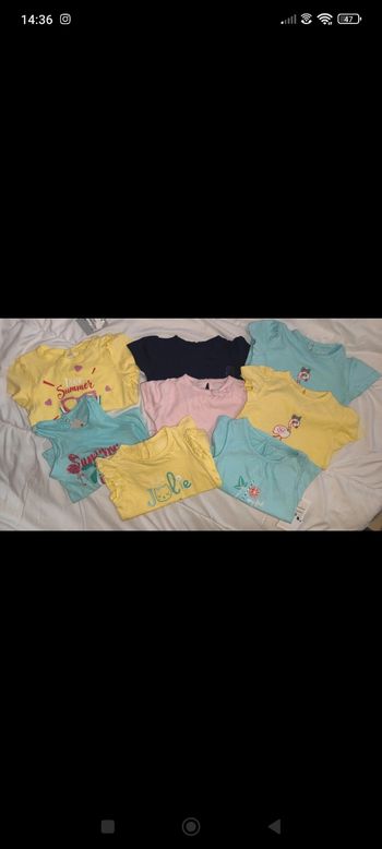 Lot de 8 t-shirt neufs fille 6 mois 