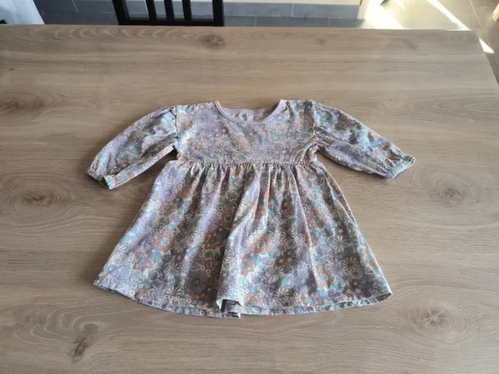 Robe mi saison 80 cm fleurie
