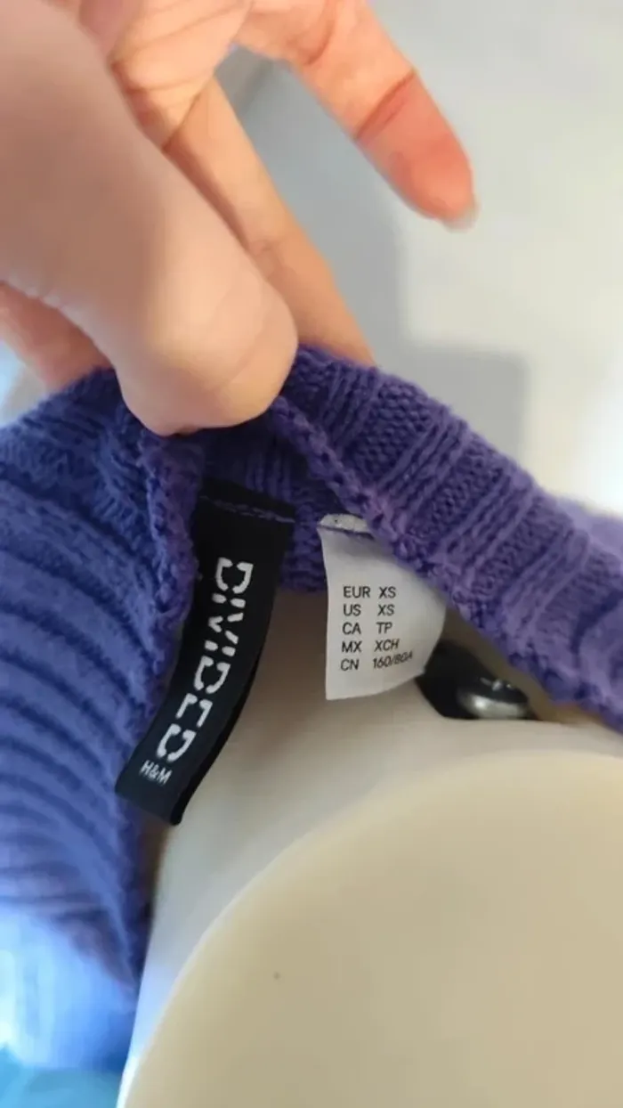 Pull court violet T34 - H&M Divided - photo numéro 4