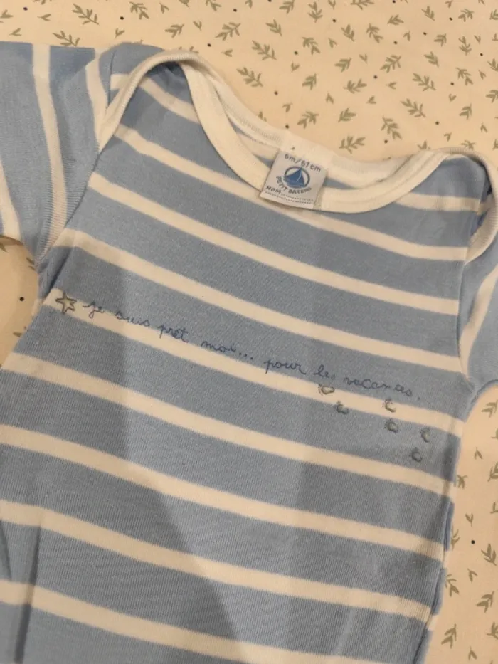 Bodies manches courtes petit bateau  6 mois - photo numéro 5