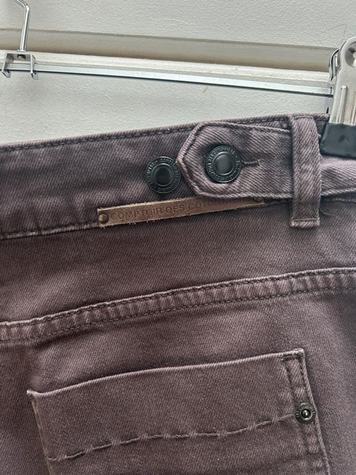 Jean pantalon pattes def d’éléphant marron - le comptoir des cotonniers taille 40 davage - photo numéro 7