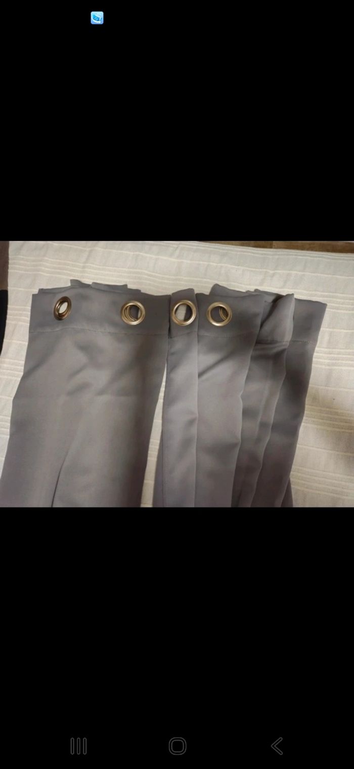 Lot de double rideaux opaques gris