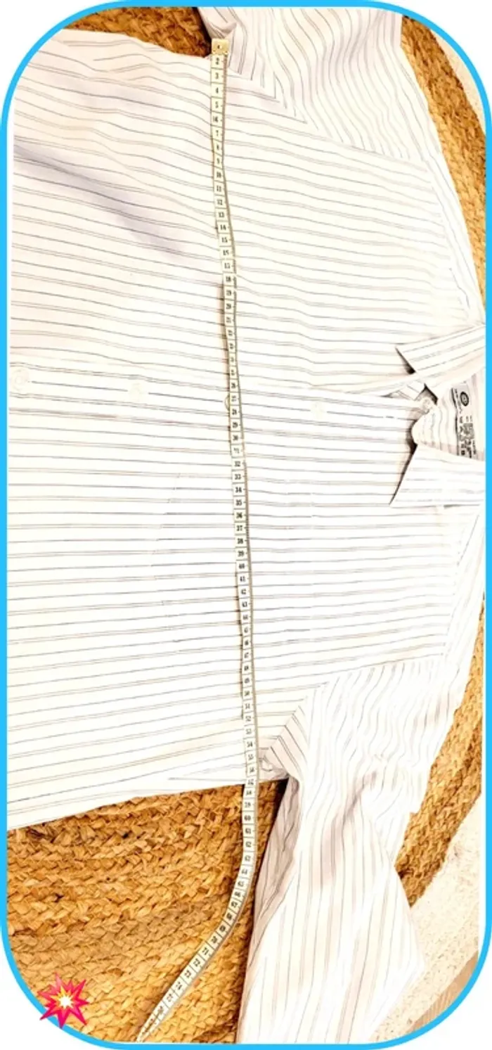 Chemise homme C&A rayée blanche/grise - Taille L - Très bon état - photo numéro 8