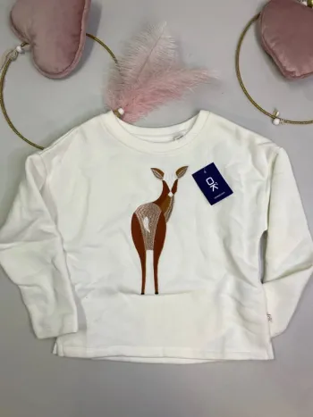 Sweat fille - chaud - blanc - neuf - Okaïdi - Taille 4 ans