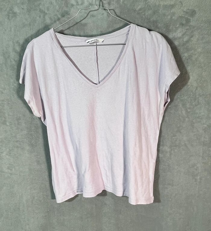 🟣 T-shirt col V Camaïeu taille M🟣 - photo numéro 7