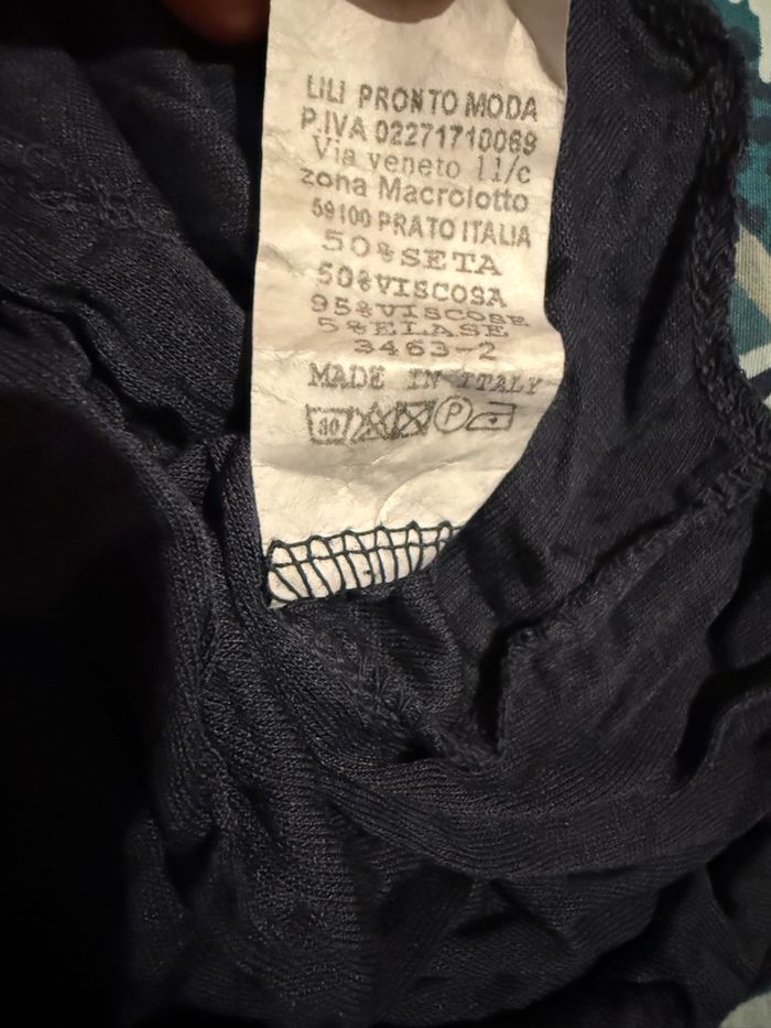 Neuf - Top bleu marine en soie / viscose - Taille unique - photo numéro 5