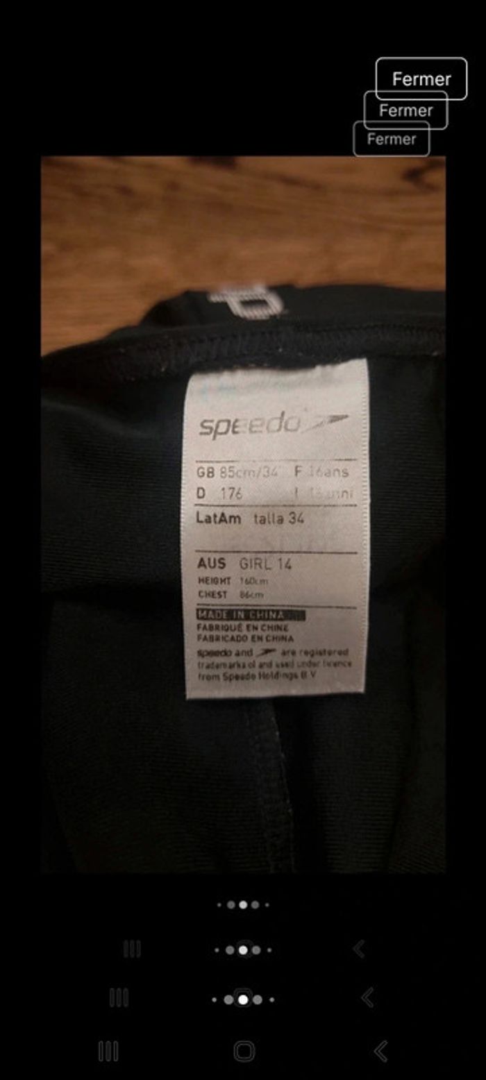 Maillot de bain Speedo noir fr 16 ans - photo numéro 7