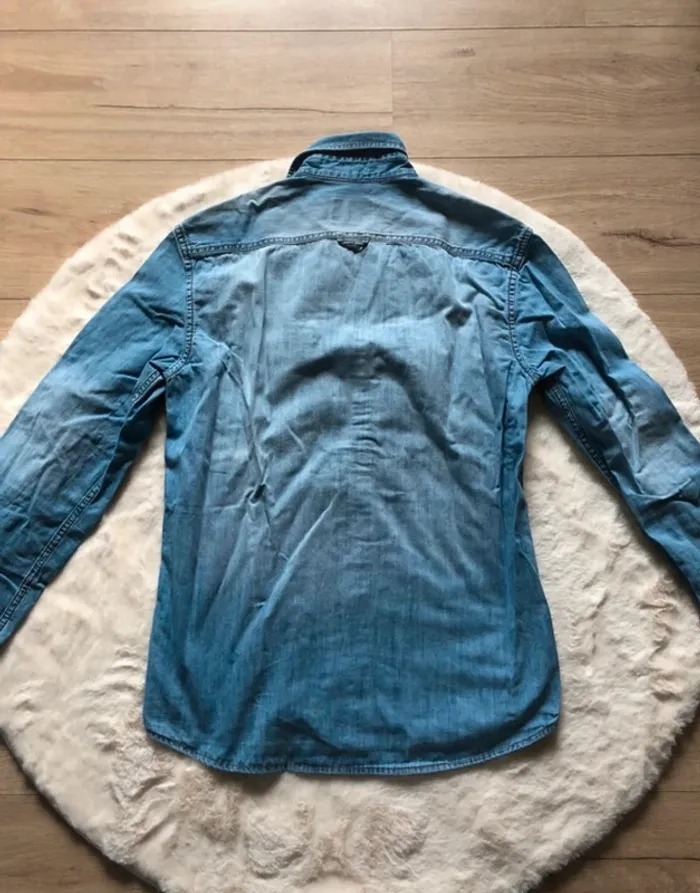 Chemise en jeans légère aspect délavé boutons pression Celio S - photo numéro 2