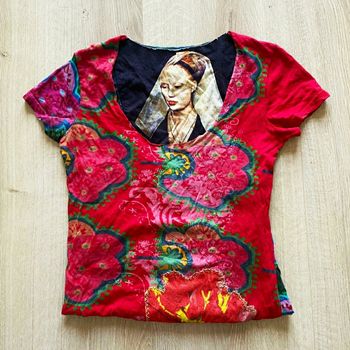 Desigual Haut Espana Madone Femme Vintage Y2K Priest très bon état (Taille L)