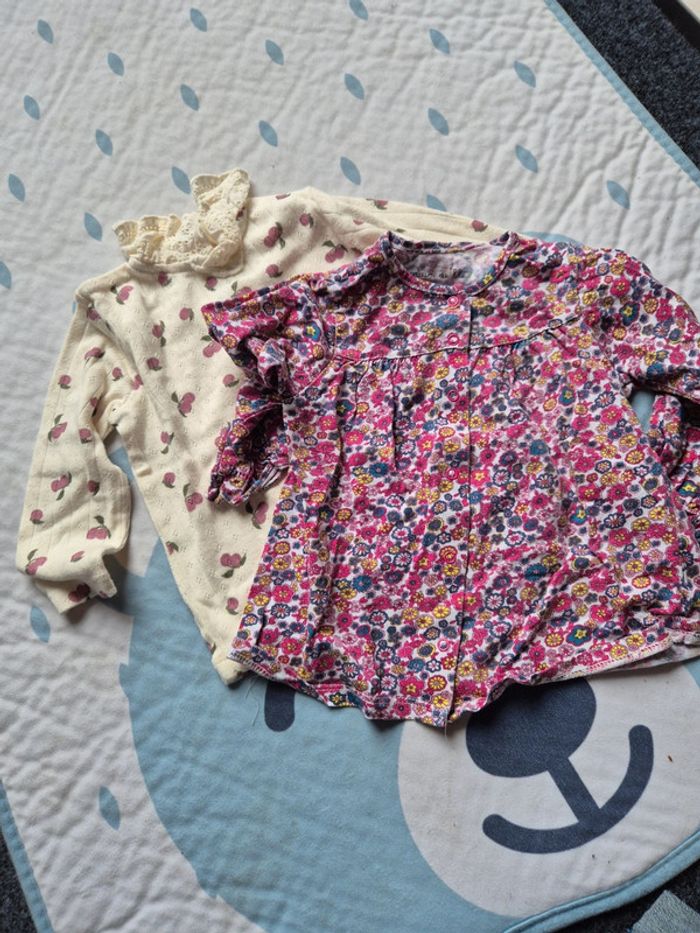 Lot de 2 tee shirt à manche langue